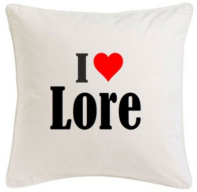 KISSENBEZUG I LOVE LORE 40CMX40CM AUS MIKROFASER