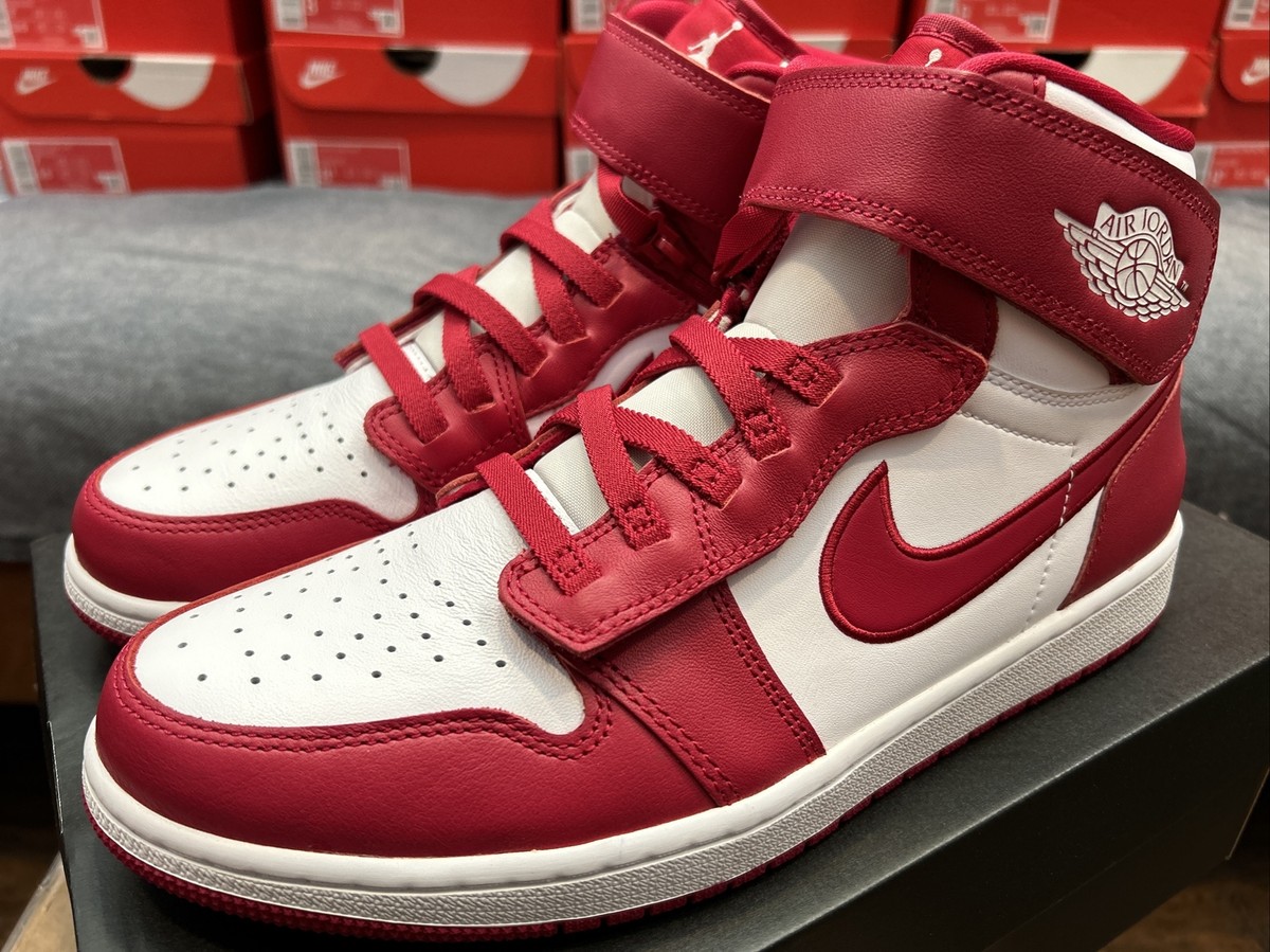 Air Jordan 1 High FlyEase “Cardinal Red” White Pink - Men's