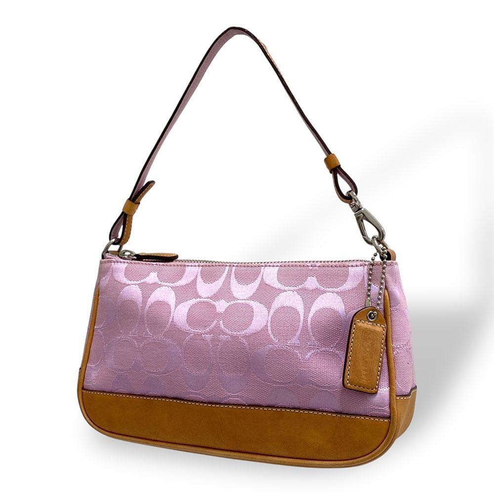 coach signature one shoulder bag pink