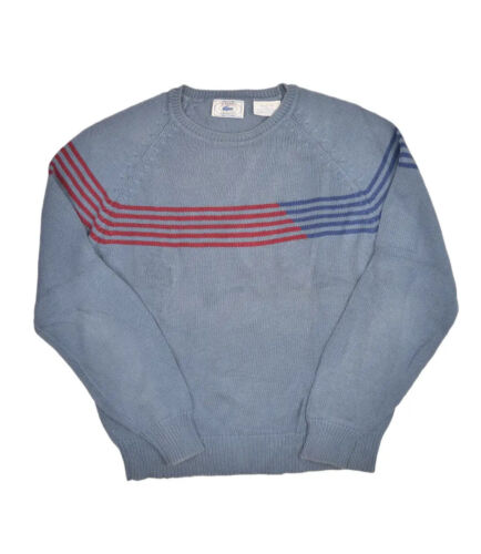 Mens Sweater Jumper Lacoste Chemise Vintage Size L V Neck