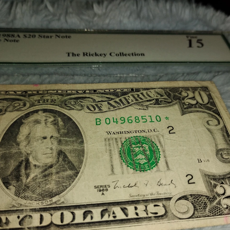 1988a $20 Federal Reserve Star Note Wash DC Rickey Collection Legacy 15 Fine - Image 4 of 4