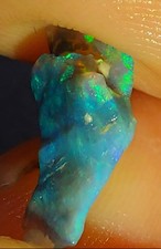 Australian Natural Lightning Ridge Rough Black Opal 1.97ct Multicolor Harlequin