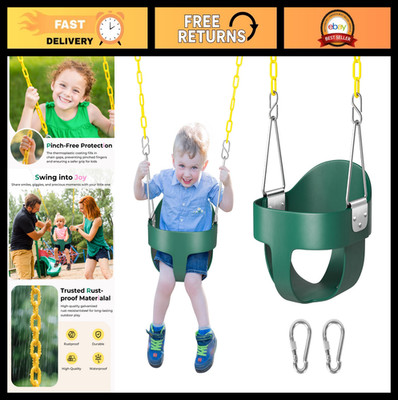 Toddler Swing - High Back Full Bucket Baby Swing Set, 330lb Capacity, Safety Des