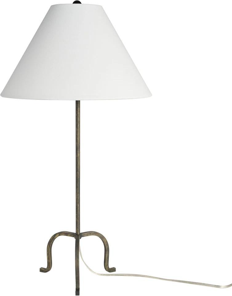 Lámpara de mesa trípode delgada de metal Heritage de hierro forjado negro de 28" para sala de estar, Be Foto 2 de 4