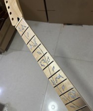 Gloss 22 Fret Maple Electric guitar Neck 25.5inch vine inlay part replace