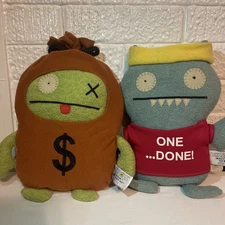 UglyDoll LOT 2 Ice Bat Heavy Lifter Money Bags Ox Uglyverse Gund Plush 2013