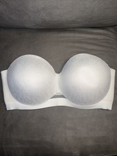 White Cacique Comfort Bliss Padded Full Coverage Underwire Strapless Bra 44DDD