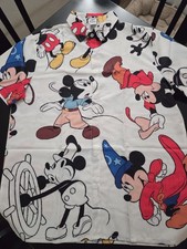 Disney Mickey Mouse Vintage Print Mens Button Up Shirt Size Large Disneyland