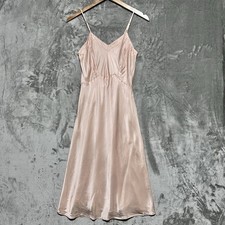 1940s Seamprufe Tailored Slip Dress Womens Size 36 Blush Pink Bias Liquid Satin