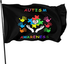 Autism Awareness Flag 3X5 Ft Fade Proof Outdoor/Inside Puzzle Piece Inspirationa
