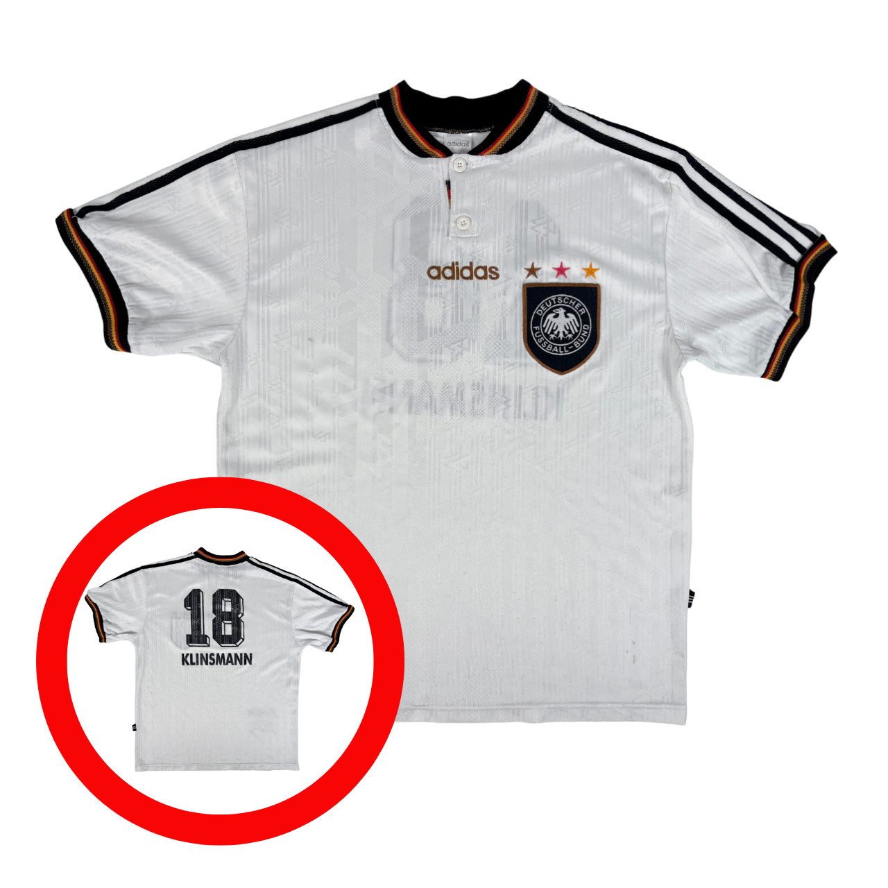 Germany 1996/98 Adidas Home Football Shirt L 90s Vintage Soccer Jersey