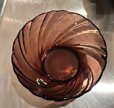  Vintage Duralex Rivage ametista 4,75" ciotola frutta vortice design strutturato Francia usato in ottime condizioni