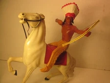VINTAGE HARTLAND INDIAN WARRIOR "BRAVE EAGLE" W/WHITE CLOUD HORSE, 800 SERES