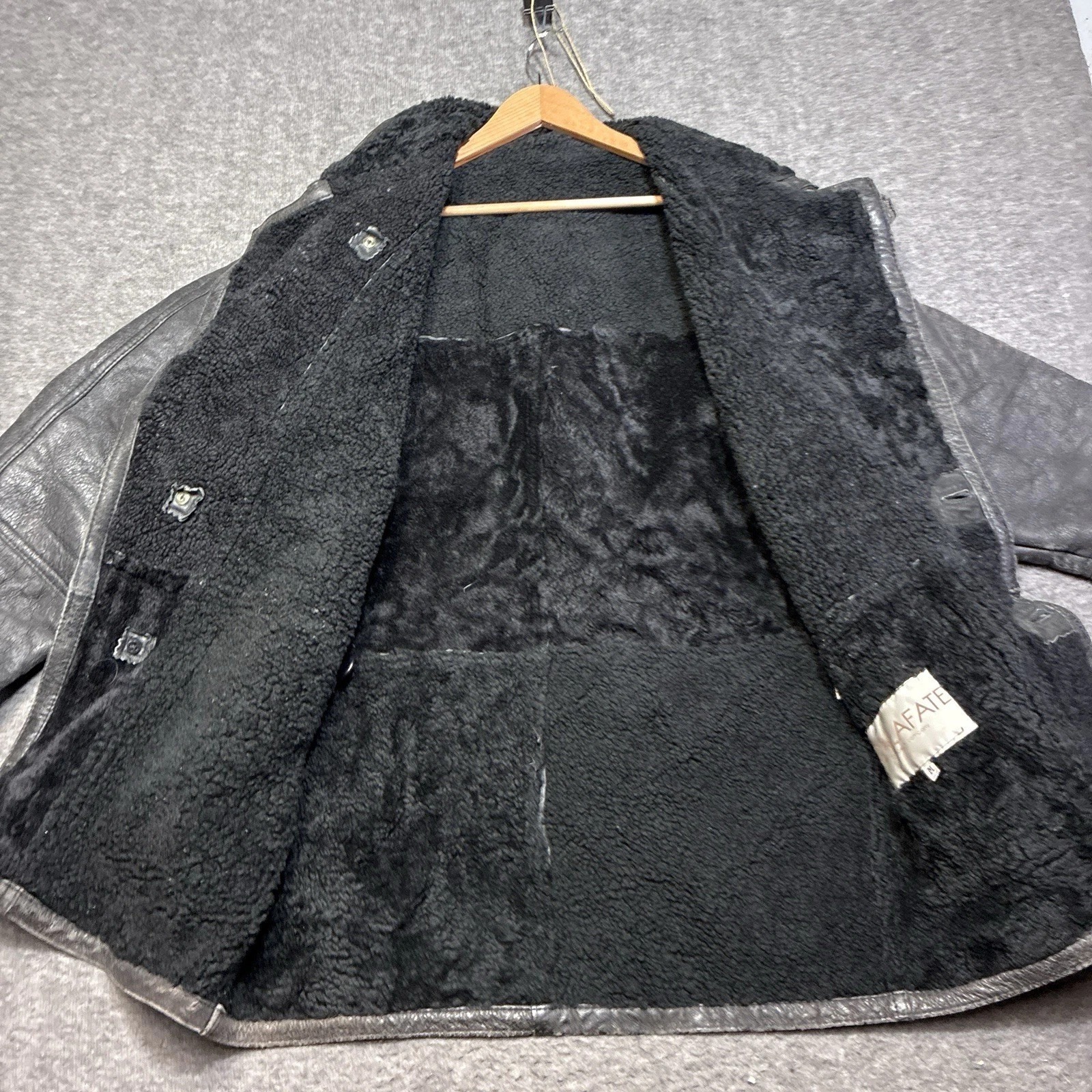 Vintage Calafate Shearling Jacket Men Medium Argentina Button Down 80s Western image 11
