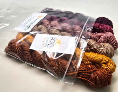 Gradient Sunshine Yarn 6 x 140 yard hanks Classic Sock Fall Crush Set TM