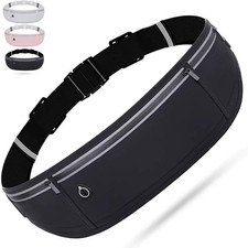 Slim Phone Running Belt Zipper Waterproof Running Waist Pack, Reflective Running