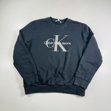 Calvin Klein Pullover Black Spellout Crewneck Men  s Size Large