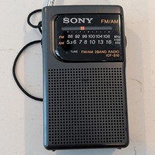 Vintage Sony ICF-S10 AM/FM Portable Pocket Radio Slate TESTED Working