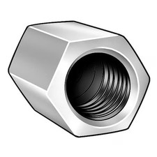 Coupling Nut, 5/8"-11, Steel, Grade 2, Zinc Plated, 5 In Lg, 1-1/8 In Hex Wd, 2