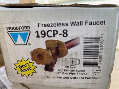 Woodford 19CP-8 Freezeless Anti-Siphon Wall Faucet 1/2'' MPT x 1/2'' Female Sweat