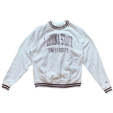 Champion Reverse Weave Arizona State Univ Crewneck Sweatshirt Men s M Stained