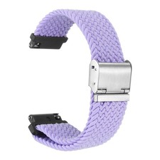 22mm Nylon Braided Watch Bands with Stainless Steel Buckle, Dark Purple