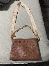 Louis Vuitton Brown Embossed Monogram Shoulder Bag with Chain  Canvas Strap