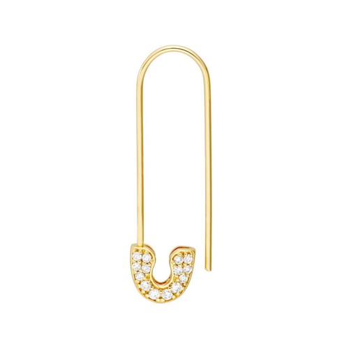 Sicherheitsnadel Diamant Ohrringe 14K Gelbgold 0,20 ctw Hänger/Tropfen - Bild 2 von 3