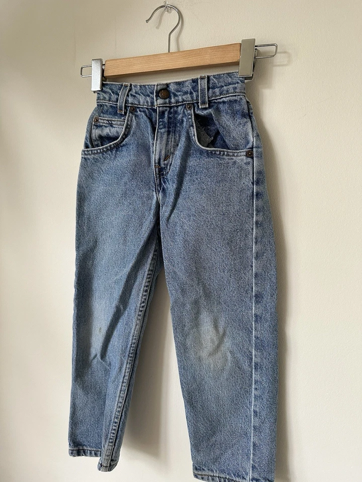 Pantalones de mezclilla de colección años 90 Little Levis naranja pestaña 550 niños talla 5 niños pequeños Foto 3 de 4
