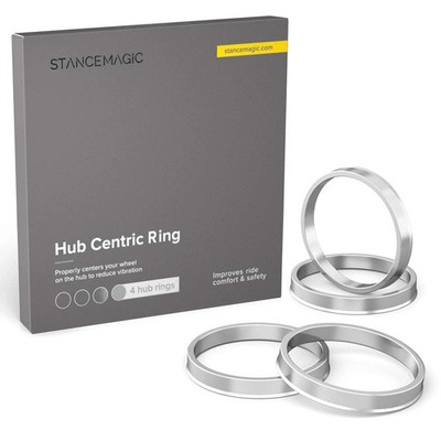 Hubcentric Rings Pack of 4 - 93.1mm ID to 106.1mm OD - Silver Aluminum Hubrin...