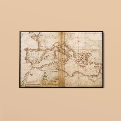 Vintage Maps - Portuguese Maps of the Mediterranean Countries - Paper or Canvas
