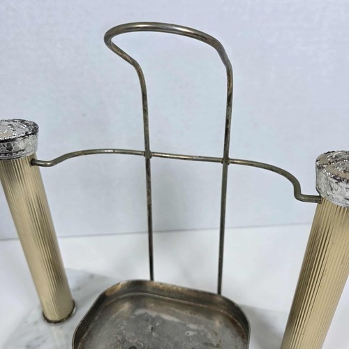 Vtg Crown Royal Seagram 1.75L Bottle Holder Swing Pourer W/ Marble Base 1960s - Picture 8 of 12