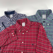 Brooks Brothers Regent Fit Button Down Shirt Mens M Plaid Non-Iron Cotton 3