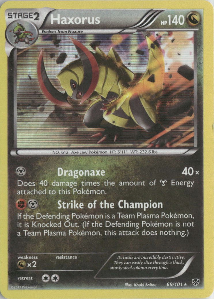 Pokemon Haxorus Holo Rare Holo Plasma Blast 2013 69/101 NM