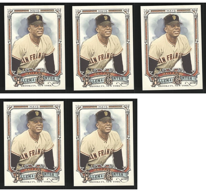 Willie Mays Baseball Card 5 Card LOT