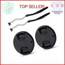 JJC 2-Pack 58mm Front Lens Cap Cover for Canon EOS Rebel T7 T6 T5 T100 4000D T8i