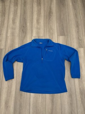 Columbia Men's Blue Fleece 1/4 Zip Mock Neck Pullover Sweatshirt XL Regular
