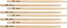 Vater Hickory Drumsticks - Fatback 3A, 4 pairs (3-pack) Bundle