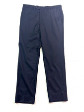 Jack Victor 36x32 Navy Blue Dress Suit Pants Koby 100 Wool Flat Front Trouser