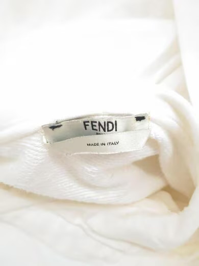FENDI Logo Stud Tunic Hoodie/ Size 36/ Cotton/ White/ FS6972A1VN thumbnail 3
