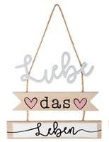 "Gilde Schild \"Liebe Das Leben\" Herz Holz HäNger Zuhause GlüCklich"