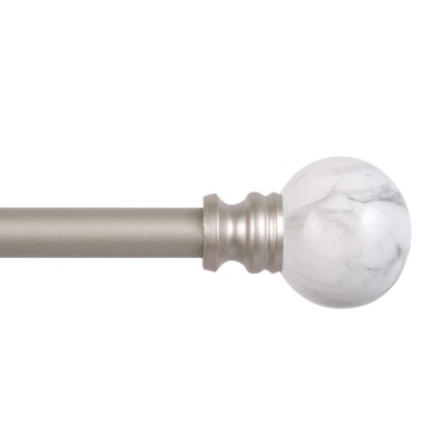 Kenney Fast Fit Easy Install White Marble Ball 5/8'' Decorative Window Curtain