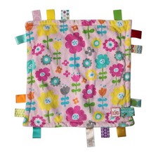 Bright Starts TAGGIES Security Blanket Lovey Pink With Flowers