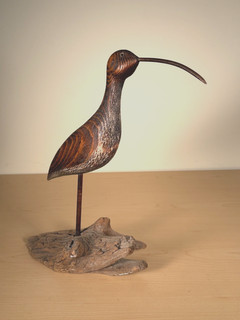 HAND CARVED Shore Bird Decoy SANDPIPER? UNSIGNED 1970'S GIFT