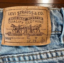 Levi’s 505 Boys 12 Reg 26x26.5 Light Wash Denim Jeans Orange Tag Rare Vintage