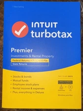 NEW TurboTax Premier 2023 Federal + E-file + State For PC/Mac CD or Download USA