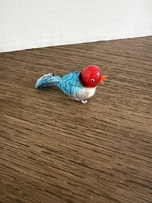 Opalescent Magpie Bird Of Joy Hand Blown Art Glass Mini Paperweight Figurine