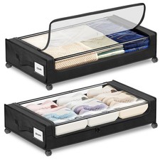 Under Bed Storage with Wheels 2-Pack  Under Bed Storage Containers XXL  Underbe...