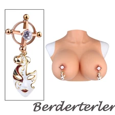 New Breast Golden Floral-Mask Ring Metal Nipple Clamps A Mild Tingling Sensation