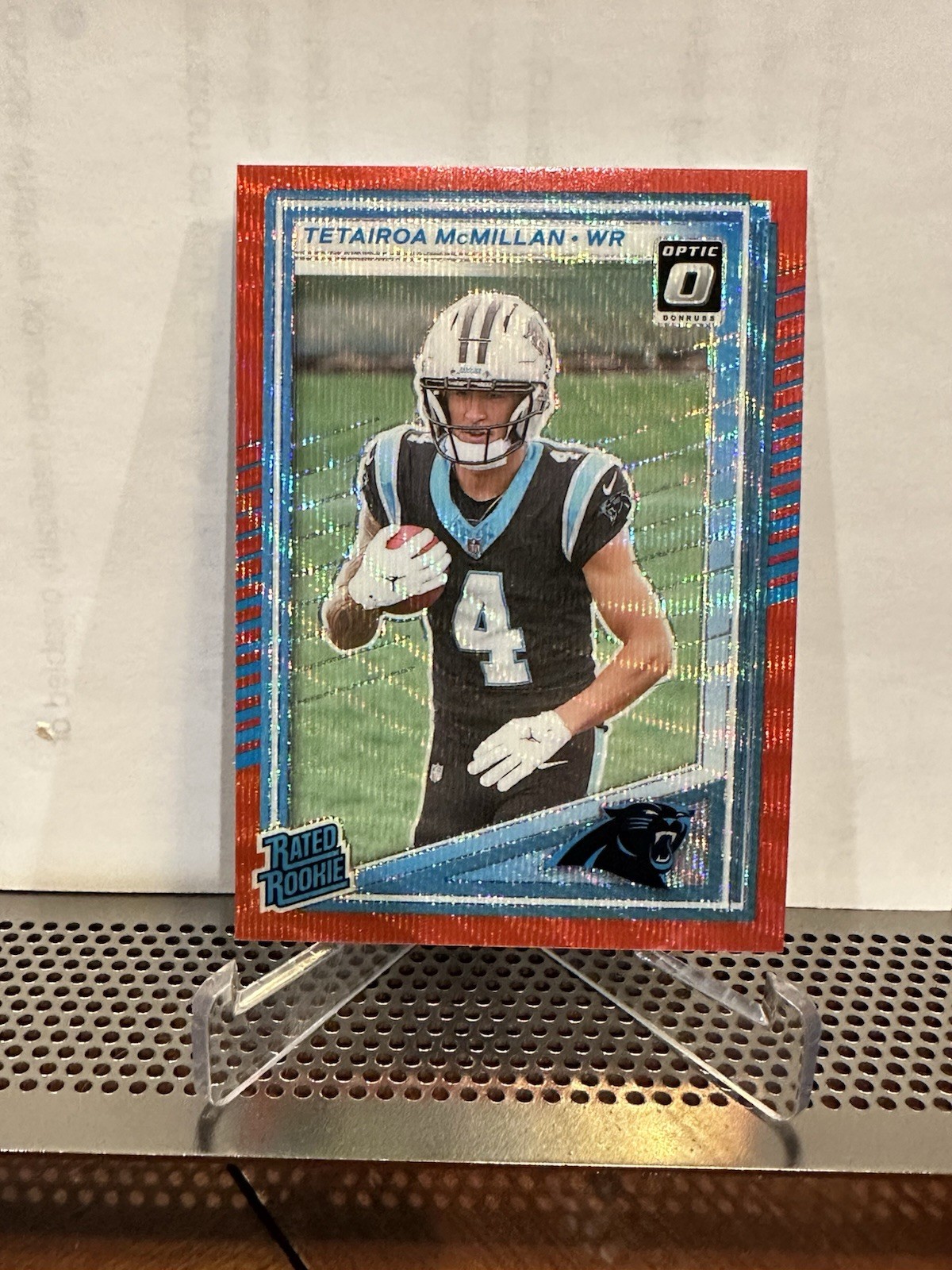 2025 Donruss - Rated Rookie Tetairoa McMillan #314 Optic Preview Red Wave